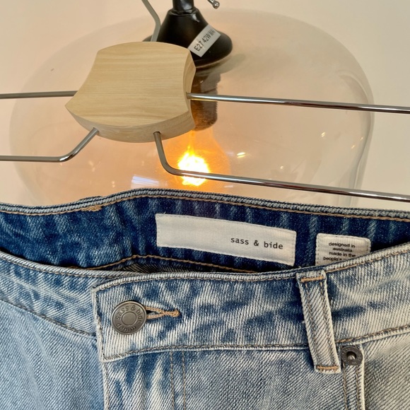 Sass & Bide denim sequin hi low skirt size 42 (12) - Picture 6 of 10